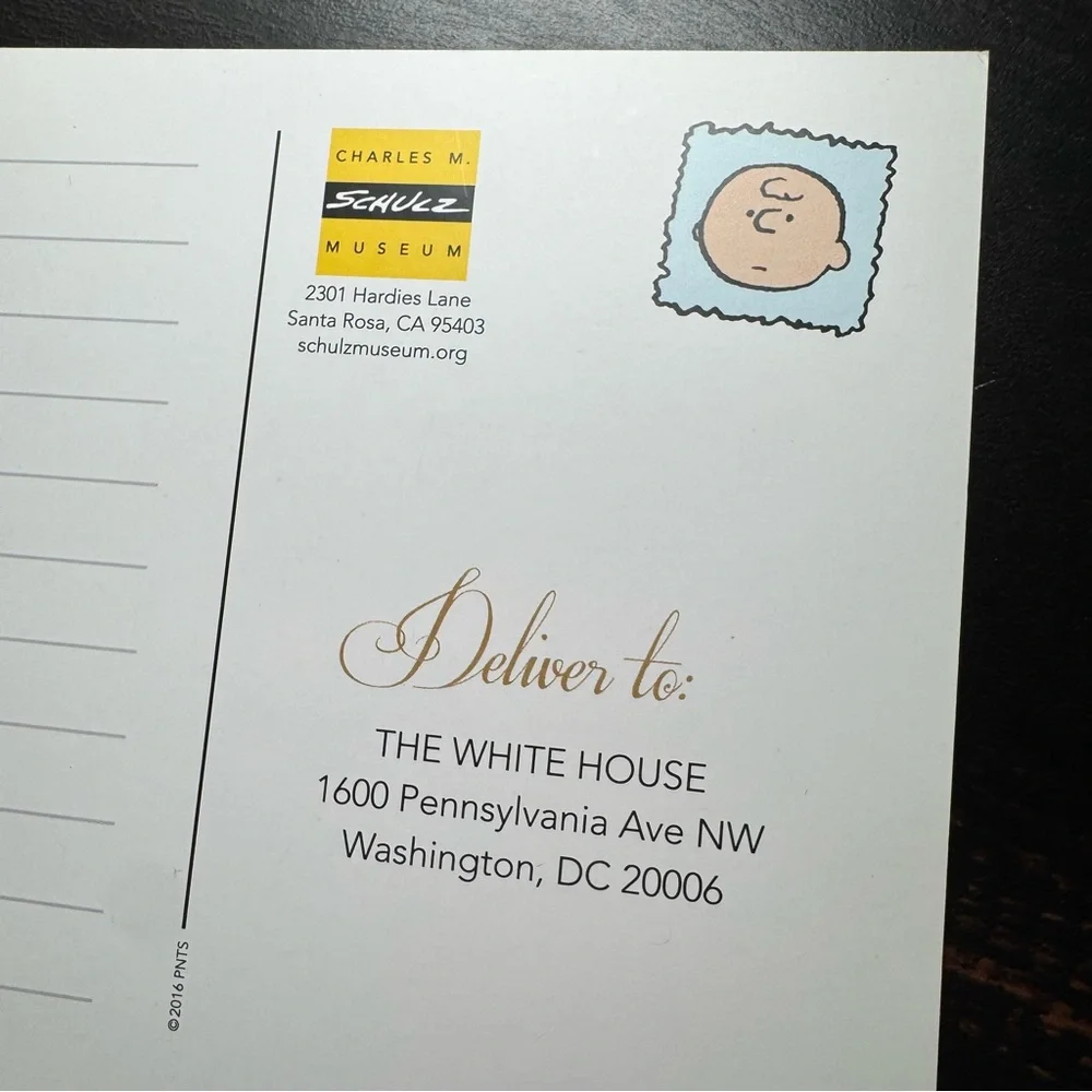 Charles M. Schulz Museum Orange‎ Charlie Brown and Lucy Postcard 4x6 Unstamped